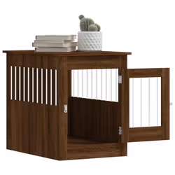 vidaXL Dog Crate Furniture Pet Doghouse Dog Kennel Dog Cage Engineered Wood - brown oak, 55 x 80 x 68 cm - Additional view 4