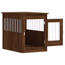 vidaXL Dog Crate Furniture Pet Doghouse Dog Kennel Dog Cage Engineered Wood - brown oak, 55 x 80 x 68 cm - Additional view 5