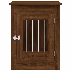vidaXL Dog Crate Furniture Pet Doghouse Dog Kennel Dog Cage Engineered Wood - brown oak, 55 x 80 x 68 cm - Additional view 6