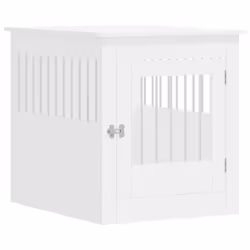 vidaXL Dog Crate Furniture Pet Doghouse Dog Kennel Dog Cage Engineered Wood - white, 64.5 x 80 x 71 cm