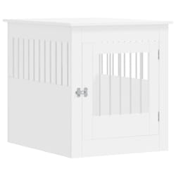 vidaXL Dog Crate Furniture Pet Doghouse Dog Kennel Dog Cage Engineered Wood - white, 64.5 x 80 x 71 cm