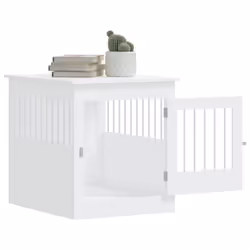vidaXL Dog Crate Furniture Pet Doghouse Dog Kennel Dog Cage Engineered Wood - white, 64.5 x 80 x 71 cm - Additional view 4