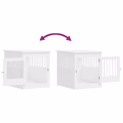 vidaXL Dog Crate Furniture Pet Doghouse Dog Kennel Dog Cage Engineered Wood - white, 64.5 x 80 x 71 cm - Additional view 9