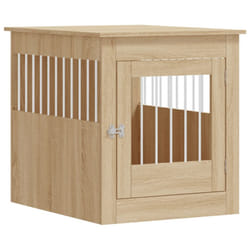vidaXL Dog Crate Furniture Pet Doghouse Dog Kennel Dog Cage Engineered Wood - sonoma oak, 64.5 x 80 x 71 cm