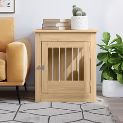 vidaXL Dog Crate Furniture Pet Doghouse Dog Kennel Dog Cage Engineered Wood - sonoma oak, 64.5 x 80 x 71 cm