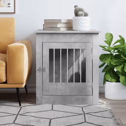 vidaXL Dog Crate Furniture Pet Doghouse Dog Kennel Dog Cage Engineered Wood - concrete grey, 64.5 x 80 x 71 cm - Additional view 2