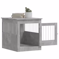 vidaXL Dog Crate Furniture Pet Doghouse Dog Kennel Dog Cage Engineered Wood - concrete grey, 64.5 x 80 x 71 cm - Additional view 4