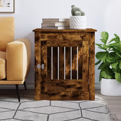 vidaXL Dog Crate Furniture Pet Doghouse Dog Kennel Dog Cage Engineered Wood - smoked oak, 64.5 x 80 x 71 cm - Additional view 2