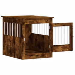 vidaXL Dog Crate Furniture Pet Doghouse Dog Kennel Dog Cage Engineered Wood - smoked oak, 64.5 x 80 x 71 cm - Additional view 5