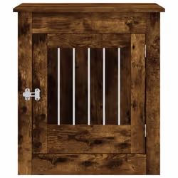 vidaXL Dog Crate Furniture Pet Doghouse Dog Kennel Dog Cage Engineered Wood - smoked oak, 64.5 x 80 x 71 cm - Additional view 6