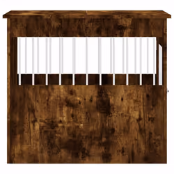 vidaXL Dog Crate Furniture Pet Doghouse Dog Kennel Dog Cage Engineered Wood - smoked oak, 64.5 x 80 x 71 cm - Additional view 7