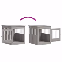 vidaXL Dog Crate Furniture Pet Doghouse Dog Kennel Dog Cage Engineered Wood - grey sonoma, 64.5 x 80 x 71 cm - Additional view 9