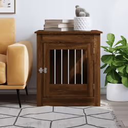 vidaXL Dog Crate Furniture Pet Doghouse Dog Kennel Dog Cage Engineered Wood - brown oak, 64.5 x 80 x 71 cm - Additional view 2