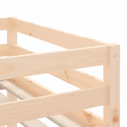 vidaXL Kids' Loft Bed with Curtains Children's Bunk Bed Frame Solid Wood Pine - natural and blue, 80 x 200cm - Additional view 10