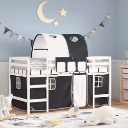 VidaXL 3206985 kids bed Black, White Polyester
