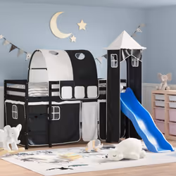 VidaXL 3207096 kids bed Black, White Polyester
