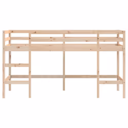 vidaXL Kids' Loft Bed with Ladder Bunk Bed White Solid Wood Pine - natural - Additional view 4