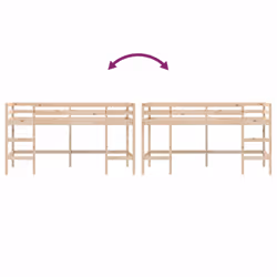 vidaXL Kids' Loft Bed with Ladder Bunk Bed White Solid Wood Pine - natural - Additional view 7