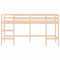 vidaXL Kids' Loft Bed with Ladder Children Bedroom Bunk Bed Solid Wood Pine - natural, 90 x 200 cm