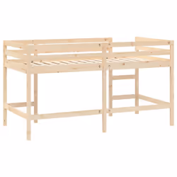 vidaXL Kids' Loft Bed with Ladder Children Bedroom Bunk Bed Solid Wood Pine - natural, 90 x 200 cm - Additional view 5