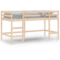 vidaXL Kids' Loft Bed with Ladder Children Bedroom Bunk Bed Solid Wood Pine - natural, 90 x 190 cm