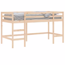 vidaXL Kids' Loft Bed with Ladder Children Bedroom Bunk Bed Solid Wood Pine - natural, 90 x 190 cm - Additional view 4