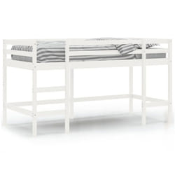 vidaXL Kids' Loft Bed with Ladder Children Bedroom Bunk Bed Solid Wood Pine - white, 90 x 190 cm