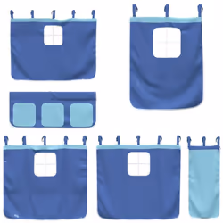 vidaXL Curtains for Loft Bed Blackout Privacy Bed Tent Bed Canopy Polyester - blue - Additional view 2