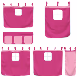 vidaXL Curtains for Loft Bed Blackout Privacy Bed Tent Canopy Pink Polyester