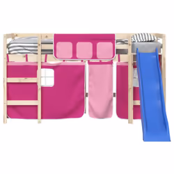 vidaXL Curtains for Loft Bed Blackout Privacy Bed Tent Canopy Pink Polyester - Additional view 4