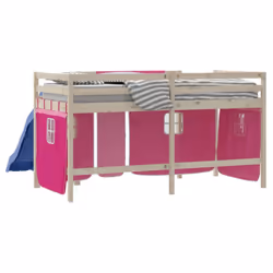 vidaXL Curtains for Loft Bed Blackout Privacy Bed Tent Canopy Pink Polyester - Additional view 6