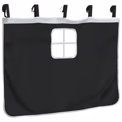 vidaXL Curtains for Loft Bed with Tunnel and Tower Blackout Bed Tent Canopy - white and black - Additional view 7