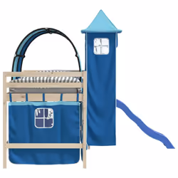 vidaXL Curtains for Loft Bed with Tunnel and Tower Blackout Bed Tent Canopy - blue - Additional view 5