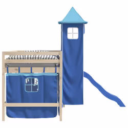 vidaXL Curtains for Loft Bed with Tower Privacy Blackout Bed Canopy Polyester - blue - Additional view 5