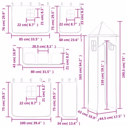 vidaXL Curtains for Loft Bed with Tower Privacy Blackout Bed Canopy Polyester - pink - Additional view 3