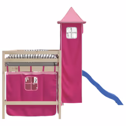 vidaXL Curtains for Loft Bed with Tower Privacy Blackout Bed Canopy Polyester - pink - Additional view 5
