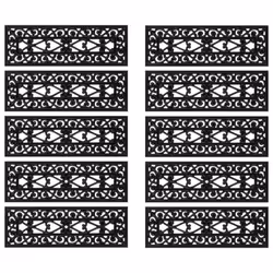 vidaXL Stair Treads Outdoor Step Mat Door Mat Anti Slip Tread Mat 10pcs Rubber