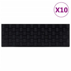 vidaXL Stair Treads Outdoor Step Mat Door Mat Anti Slip Tread Mat 10pcs Rubber