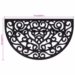 vidaXL Door Mat Floor Mat Indoor Entrance Mat Rug Doormat Half Round Rubber - Additional view 5
