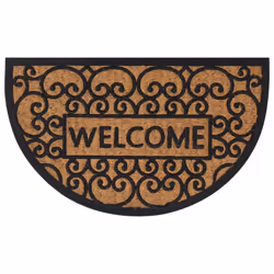 vidaXL Door Mat Floor Mat Entrance Mat Doormat Half Round Rubber and Coir