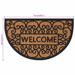 vidaXL Door Mat Floor Mat Entrance Mat Doormat Half Round Rubber and Coir - Additional view 6