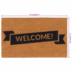 vidaXL Door Mat Floor Mat Outdoor Mat Entrance Doormat Natural Tufted Coir - Additional view 5