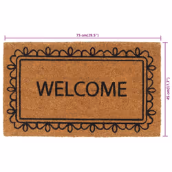 vidaXL Door Mat Floor Mat Outdoor Mat Entrance Doormat Natural Tufted Coir - Additional view 5