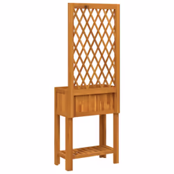 vidaXL Planter with Trellis and Shelf Flower Raised Bed Solid Wood Acacia - Additional view 5