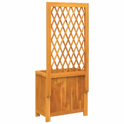 vidaXL Planter with Trellis Outdoor Flower Pot Raised Bed Solid Wood Acacia - Additional view 5