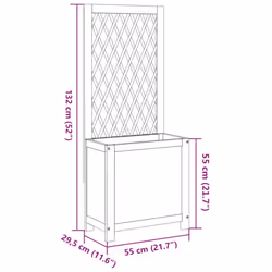 vidaXL Planter with Trellis Outdoor Flower Pot Raised Bed Solid Wood Acacia - Additional view 7