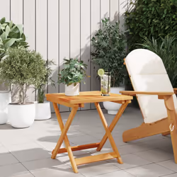 vidaXL Folding Garden Table Outdoor Table Patio Dining Table Solid Wood Acacia - 50 x 50 x 50 cm - Additional view 2