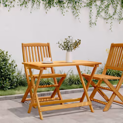 vidaXL Folding Garden Table Outdoor Table Patio Dining Table Solid Wood Acacia - 90 x 52.5 x 65 cm