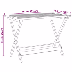 vidaXL Folding Garden Table Outdoor Table Patio Dining Table Solid Wood Acacia - 90 x 52.5 x 65 cm - Additional view 9
