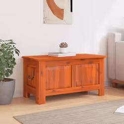 vidaXL Storage Chest with Lid Home Organiser Storage Toy Box Solid Wood Acacia - brown, 90 x 45 x 47 cm - Additional view 2